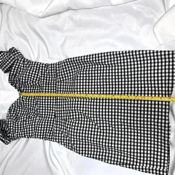 GUESS Gingham Off-the-Shoulder Dress size 2 flirty checkered mini dress - Picture 8 of 11